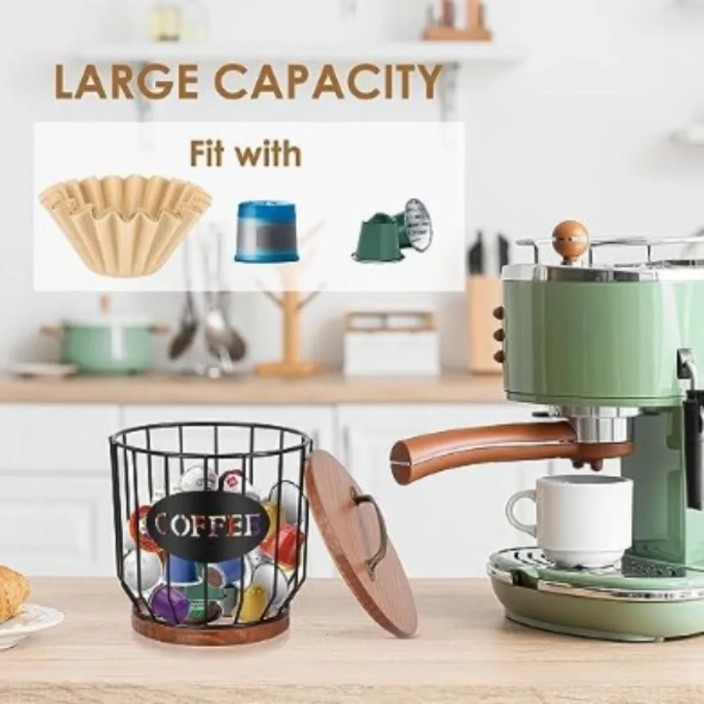 Organizador de cápsulas de café de metal con tapa, universal para soporte  de cápsulas Nespresso, organizador de papel de filtro de café para el hogar  duradero - AliExpress