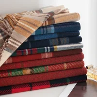 Women's Winter Fashion Imitation Cashmere Plaid Scarf High-End Simple Design Medium to Long Thermal Shawl for Stylish Warmth