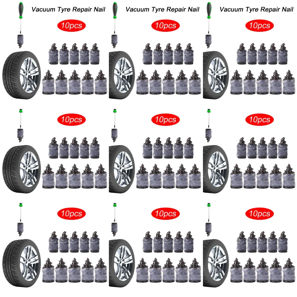 Vacuum Tyre Repair Nail Tire Puncture Screws Motorcycle Fitting Set Tubeless Wheel Repairs Punctures Kit Patches 1-6BOX For Car