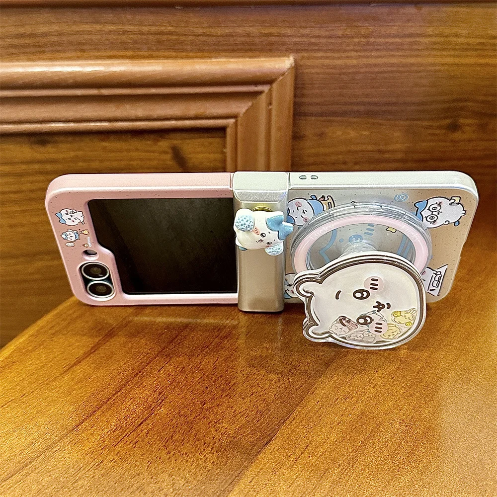 Charming Kawaii Little White Bear Magnetic Stand Phone Case - Cute New Cover