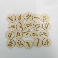 Useful Commemoration Tokens Unique Design Different Patterns Engraved Wooden Tokens  DIY Wooden Tokens Present 1