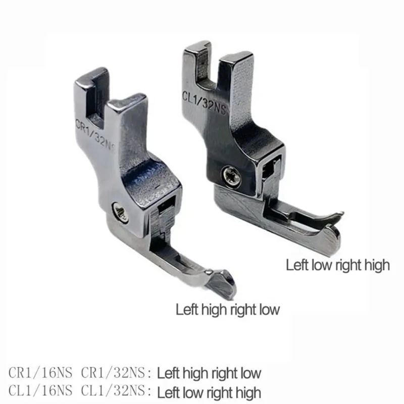 Narrow Guide Presser Foot 2Pcs Industrial Lockstitch Sewing Machine Feet Zipper Universal Presser Feet Durable CR1/32NS(0.1)