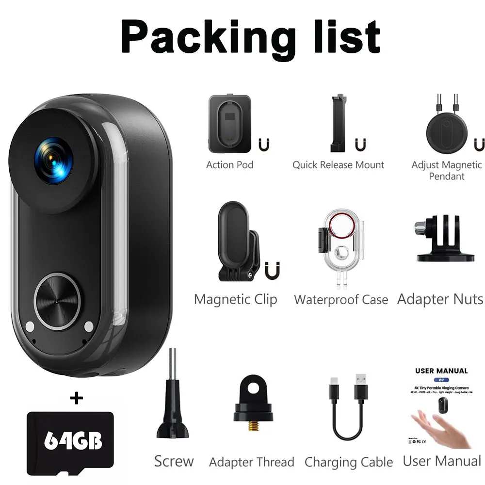 4K Cam With 64G Card