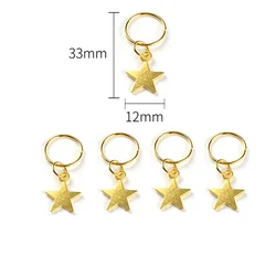 Gold Star Twist Braid Hair Ornaments - Charming Alloy Circle Hoop Accessories (5/10/20pcs) (5pcs)