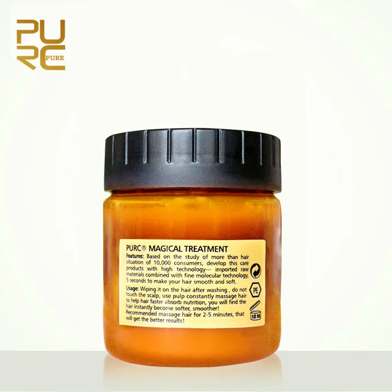 PURC-tratamiento mágico para el cabello, mascarilla de queratina para alisar y restaurar el cabello, repara el cabello dañado en 5 segundos, suave, 2 unidades por lote