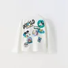 Spring/autumn Disney Mickey Printed T-shirts Long Sleeved Tops Children Clothes Baby Boys Girls Bottom Shirt Crewneck Blouse 1