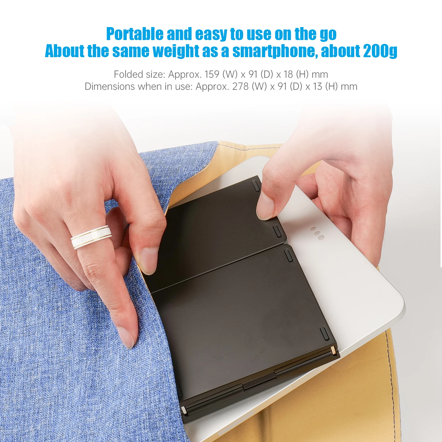 Foldable BT Keyboard Ultra Slim Pocket Folding Keyboard For Android Windows iOS Tablet Laptop Phone