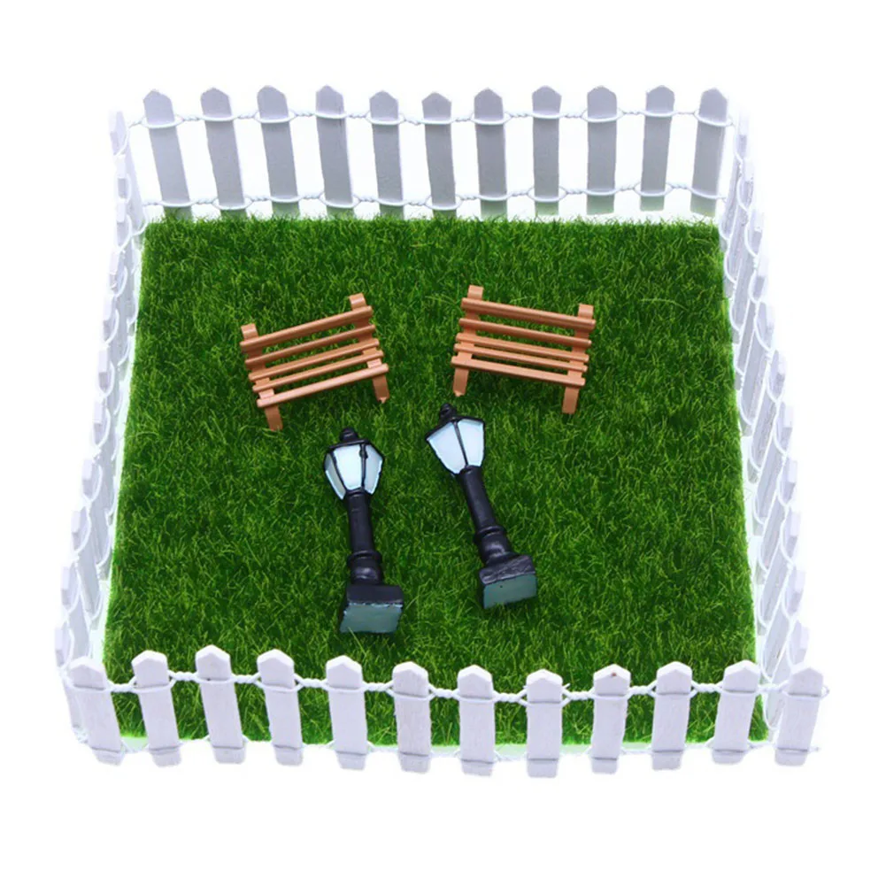 

9pcs Miniature Garden Micro Landscape Mini Artificial Grass Garden Furniture Building Landscape Accessories Toys For Kids