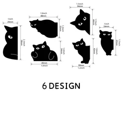 Set of 6 Cute Black Cat Magnetic Bookmarks - Adorable Cartoon Page Clips, Perfect Unique Reading Gift (6pcs Cat)
