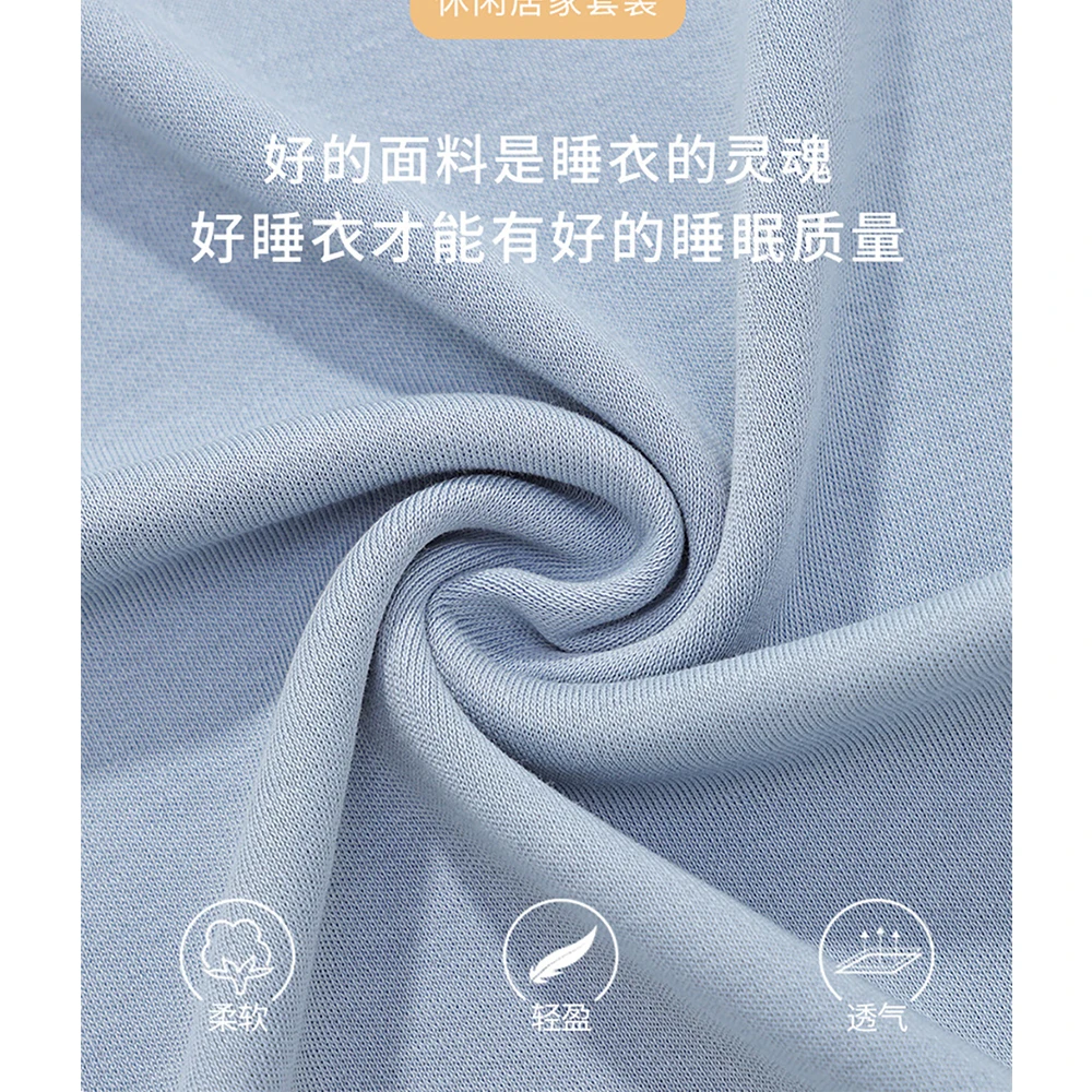 100% Cotton Breathable Soft Sleepwear for Sleeping Spring Autumn Cartoon Print Male Plaid Pajamas Set Casual Comfortable pyjama