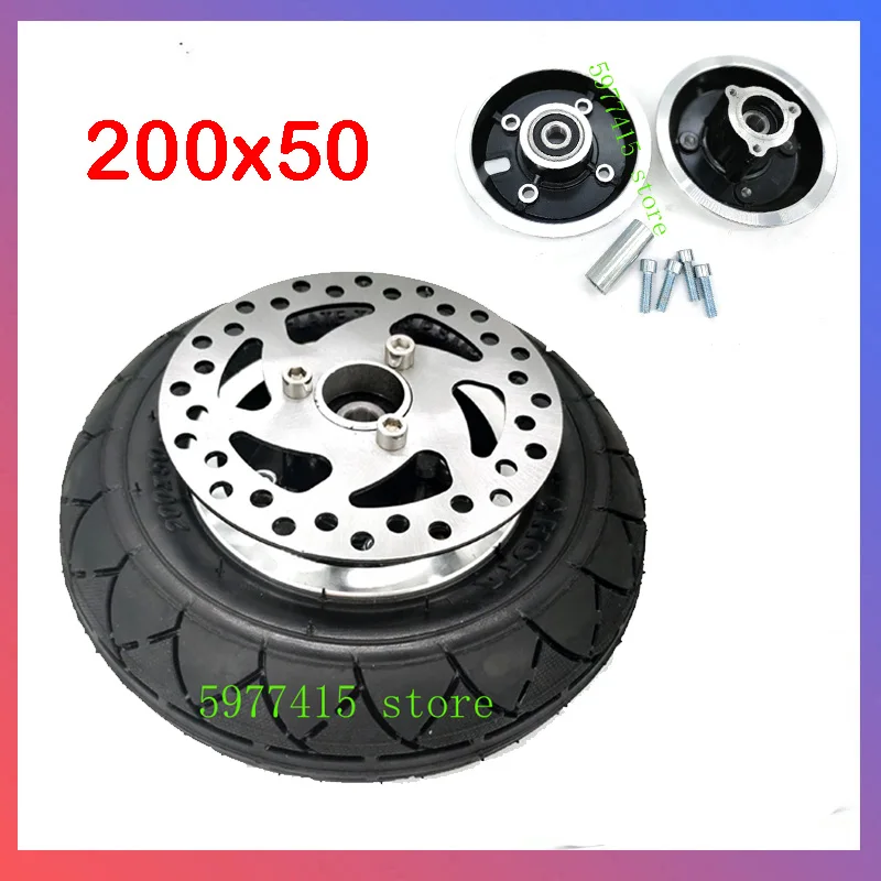 8" Electric Scooter Tyre With Wheel Hub with Brake disc 200x50 Inflation Tyre&inner tube Electric Vehicle Aluminium tire electric scooter tire
