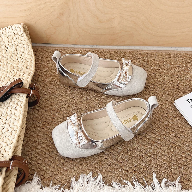 Leather Girls Ankle Strap Shoes for Autumn