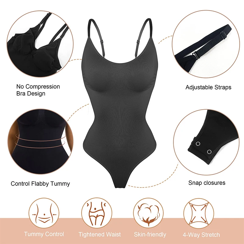 Low Back Bodysuit for Women Tummy Control Shapewear Seamless Sculpting Body  Shaper Thong Tank Top Summer Backless Clothing 3XL - AliExpress