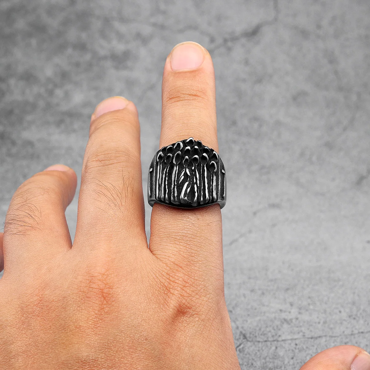 Bible Cross Prayer Men Rings Stainless Steel Women Jewelry Punk Rock Vintage Black Gothic Fashion Accessories Gifts Wholesale 3