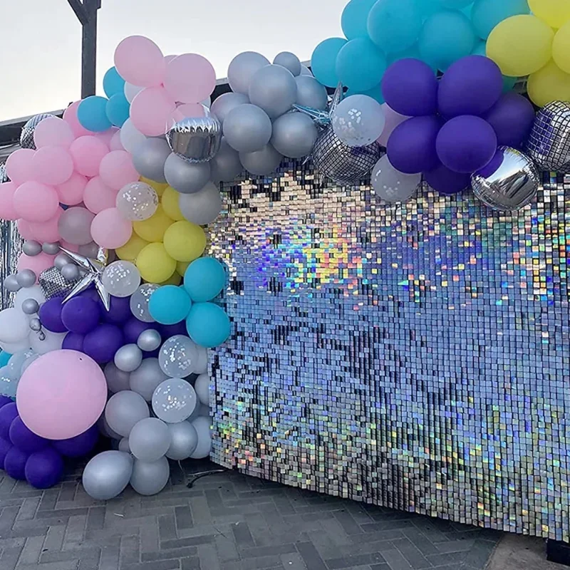 

5 шт. мерцающий настенный фон квадратные блестки панели декор для Дня Святого Валентина День рождения Свадьба девичник искусственные 5x7 футов