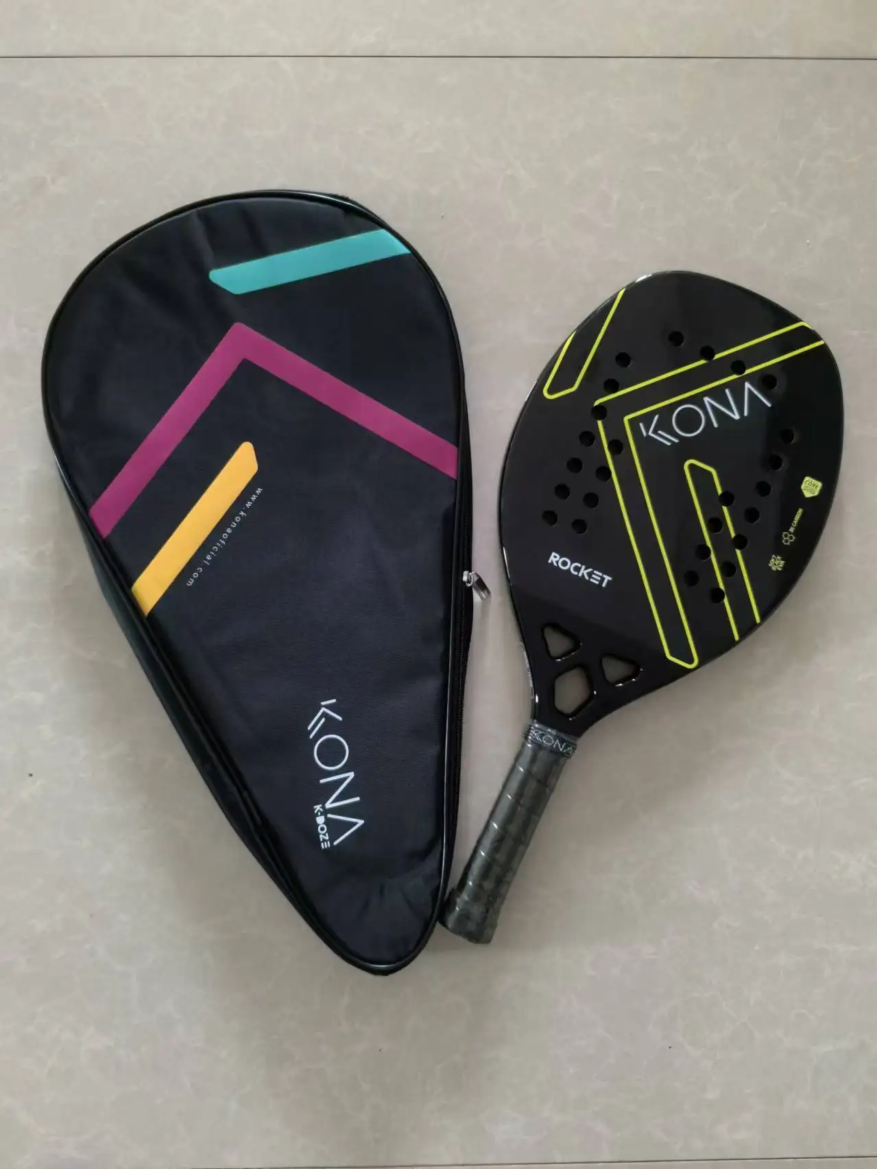 Beach Tennis Racket 3K Full Carbon Fiber Rough Surface EVA Foam Outdoor Sports Racquet