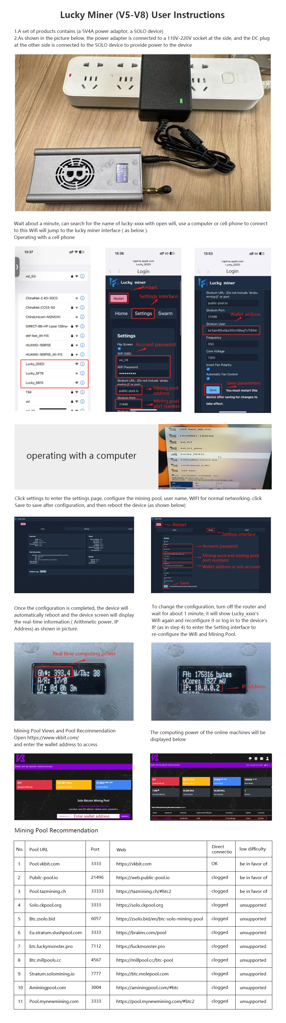 Bsv miner machine Lucky Miner v5 SHA256 320G~380G silent btc bch bsv dgb  LV05 | eBay