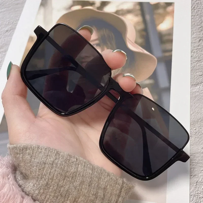 

Sunglasses Women's Trendy New Fashion Seaside Edition UV Resistant Sunglasses Women's Big Face Summer Light and Convenient