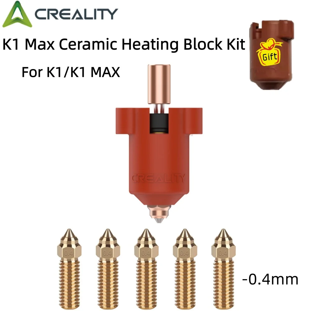Creality K1 Max Keramik-Heizblock-Kit, 3D-Druckerteile, Ganzmetall-Wärme, hohe Temperaturbeständigkeit, Hotend-Heizblock-Kit