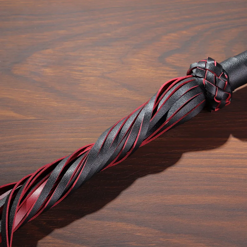 63CM Horse Supply Premium Suede Flogger for Horse Training Crop Whip PU Leather Costume Whip with Wrist Strap