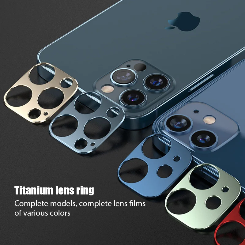 

Hot Sale Camera Metal Ring Case Glass For iPhone 12 Pro Max Camera Lens Screen Protector For iPhone 12 Pro Lens Cover