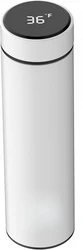 Insulated Stainless Steel Beverage Container with LED Temperature Display, 17 Oz - One Size (WHITE)
