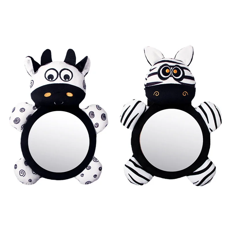 Black White View Back Seat Mirror Car Rearview Mirror Car Baby Mirror Safety Seat Headrest Rearview Baby Facing Rear Ward Car Kids Monitor