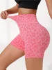 High waist peach hip quick-drying tight-fitting wearing European and American leopard yoga pants summer new shorts. 2