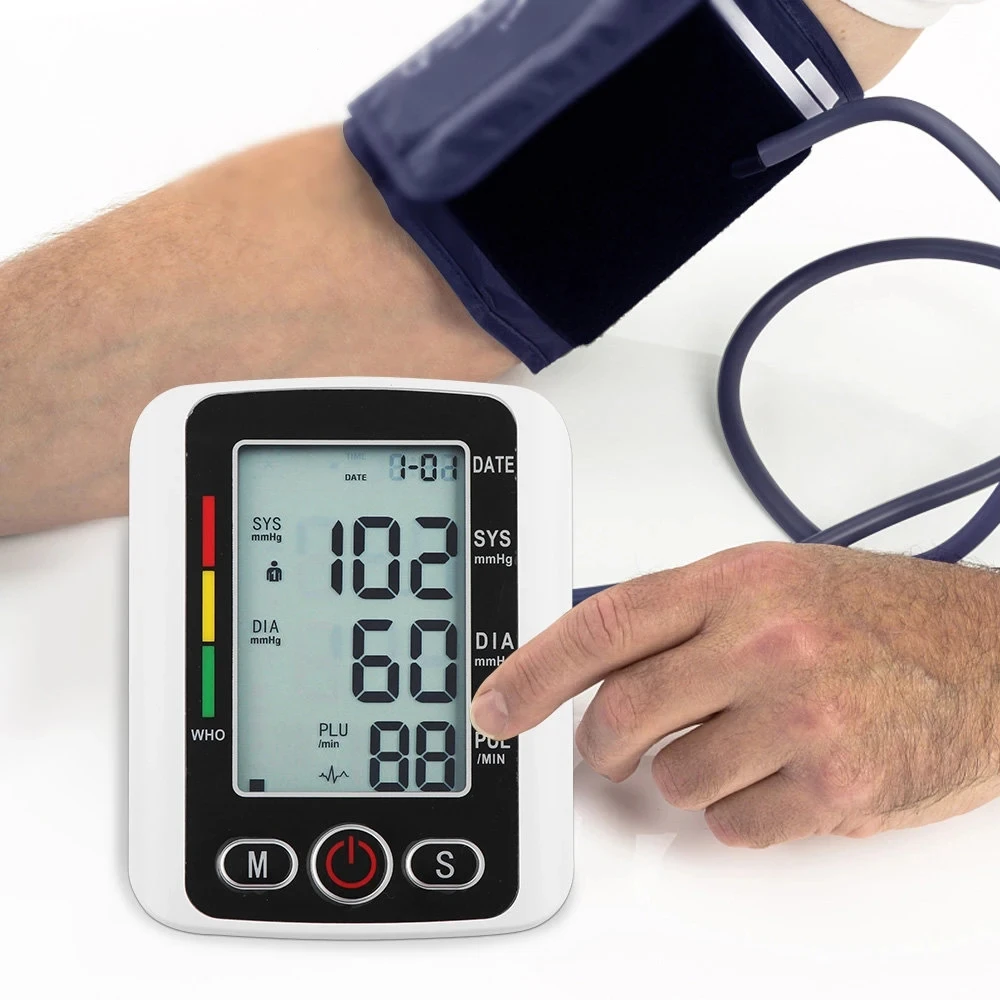 Blood Pressure Monitor Upper Arm Automatic Tonometer Digital Blood Pressure Meter BP Medical Sphygmomanometer LCD & Cuff Medical blood pressure monitor blood pressure meter