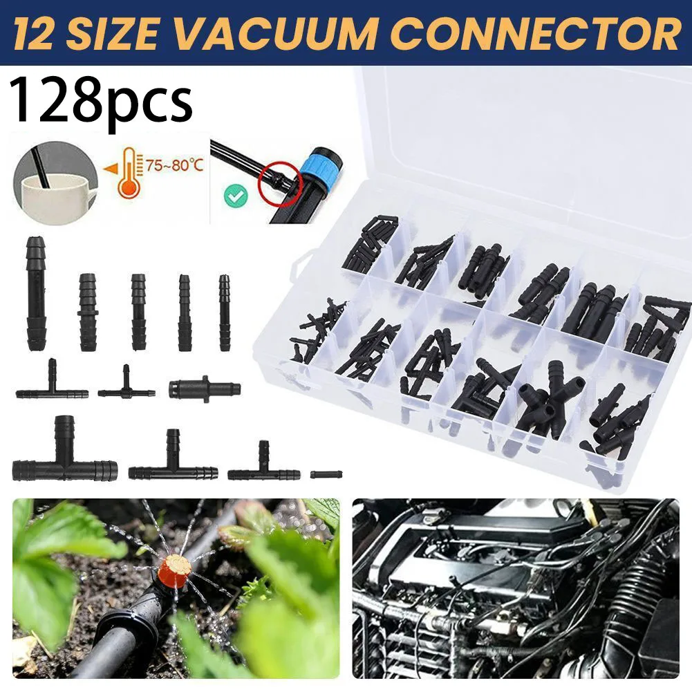 

113 Pieces Car Hose Connector Assortment Reducer Set Straight T Piece Connector Garden Power Tool Accessories