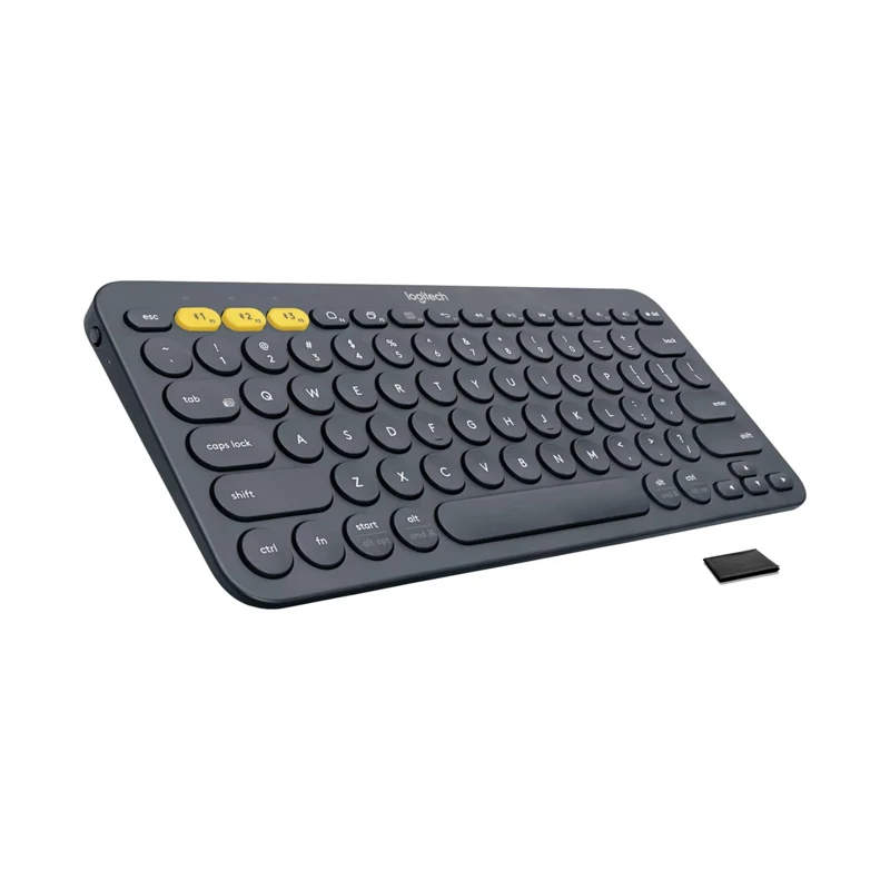 מקלדת Bluetooth של Logitech K380 - תואמת למערכות הפעלה Windows, Mac, Chrome OS, Android ו-iPhone. תומכת במתגים צלבים זורמים