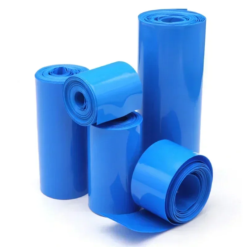 Heat Shrink Tubing Heat Shrink Tube Heat Shrink Cable Sleeve 160mm ~ 500mm Blue PVC Heat Shrink Tube 18650 Lipo Battery Pack 1M~10M Insulated Protection Film Wrap lithium Case Cable Sleeve