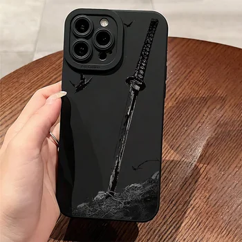 For iPhone 17 16 15 14 13 12 11 Pro Max Case The Sword Creative Pattern Protective Cover For iPhone XS Max XR 7 8 Plus 16e Funda 1