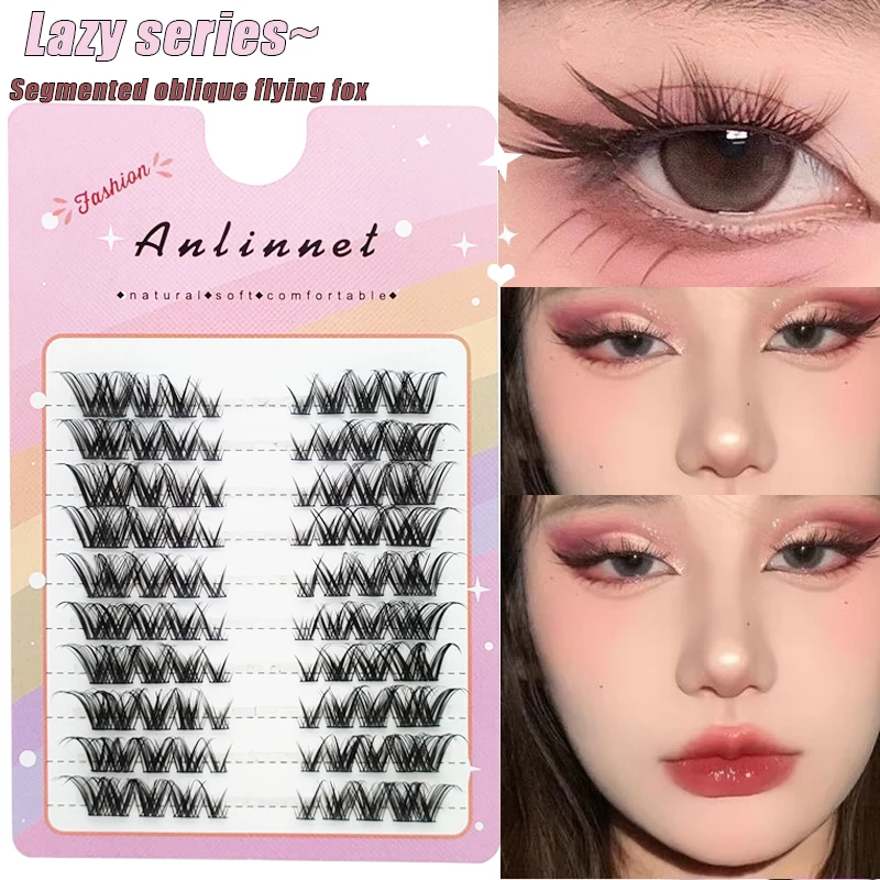 

10 rows of slanted flying fox eyelashes segmented false eyelash bundle eyelash string Fox Eye natural makeup products