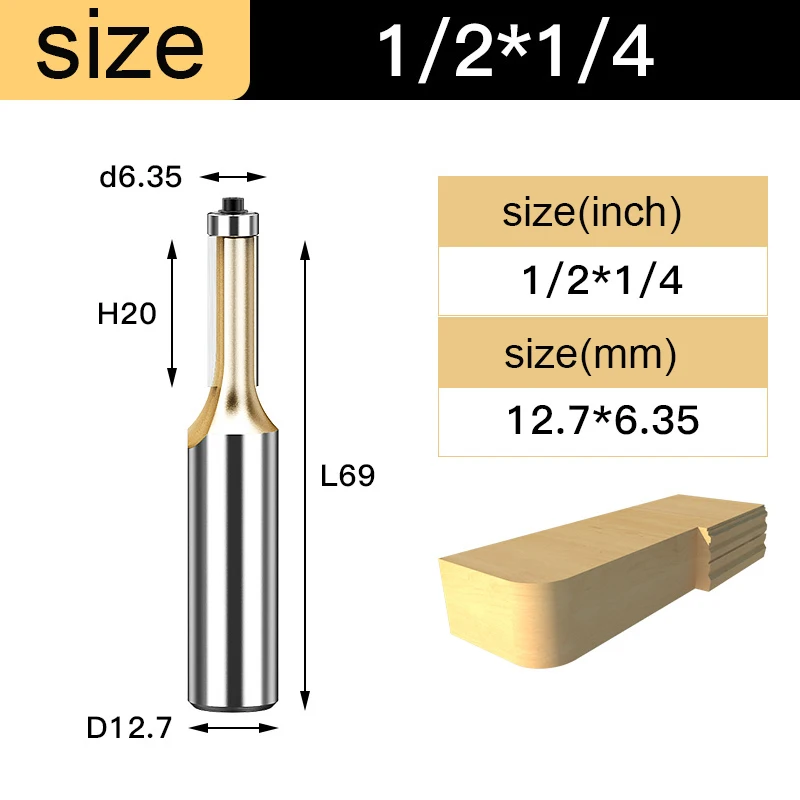 HUHAO 1 Stücke 1/4 "1/2" Schaft Flush Trim Router Bits Für Holz