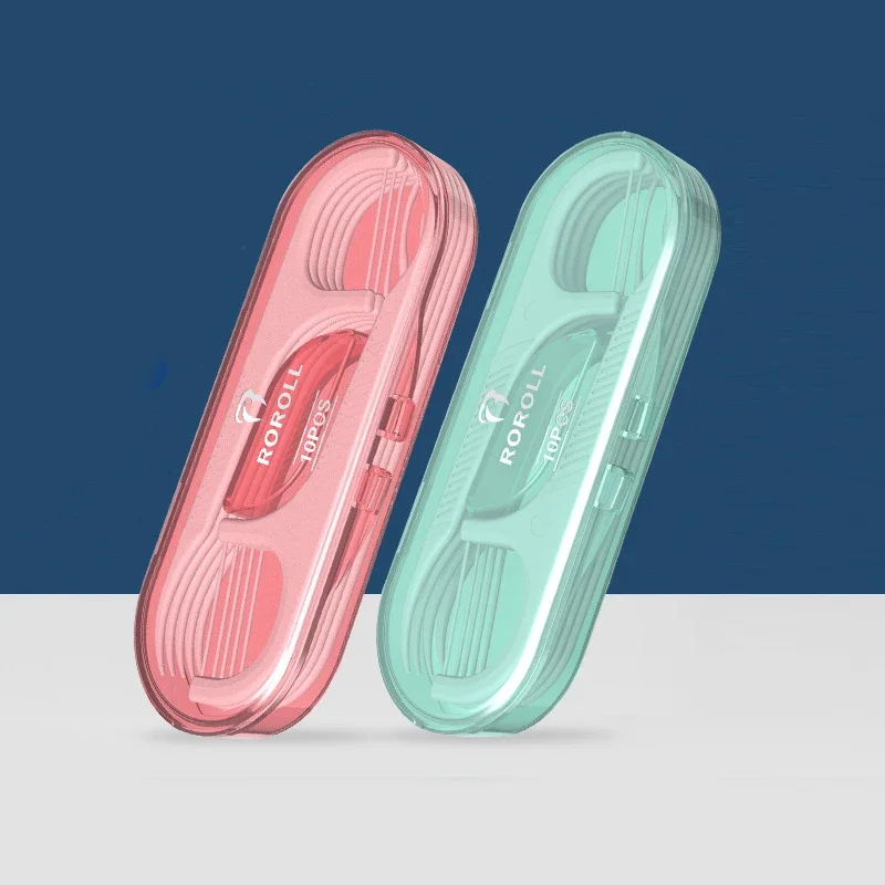 Dental Floss Stick 10Pcs/Box Floss Toothpick Set With Storage Case