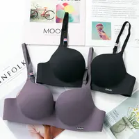 Soutien-gorge en soie glacée pour femmes, Bralettle Sexy sans couture, Push Up, Lingerie sans fil, une pièce, bonnet AB, bretelles réglables, couleur bonbon 1