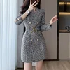Spring Autumn Y2K Double Breasted Sexy Fashion Print Blazer Dress Women Waist Mini Vestidos De Fiesta Long Sleeve Female Clothes 1