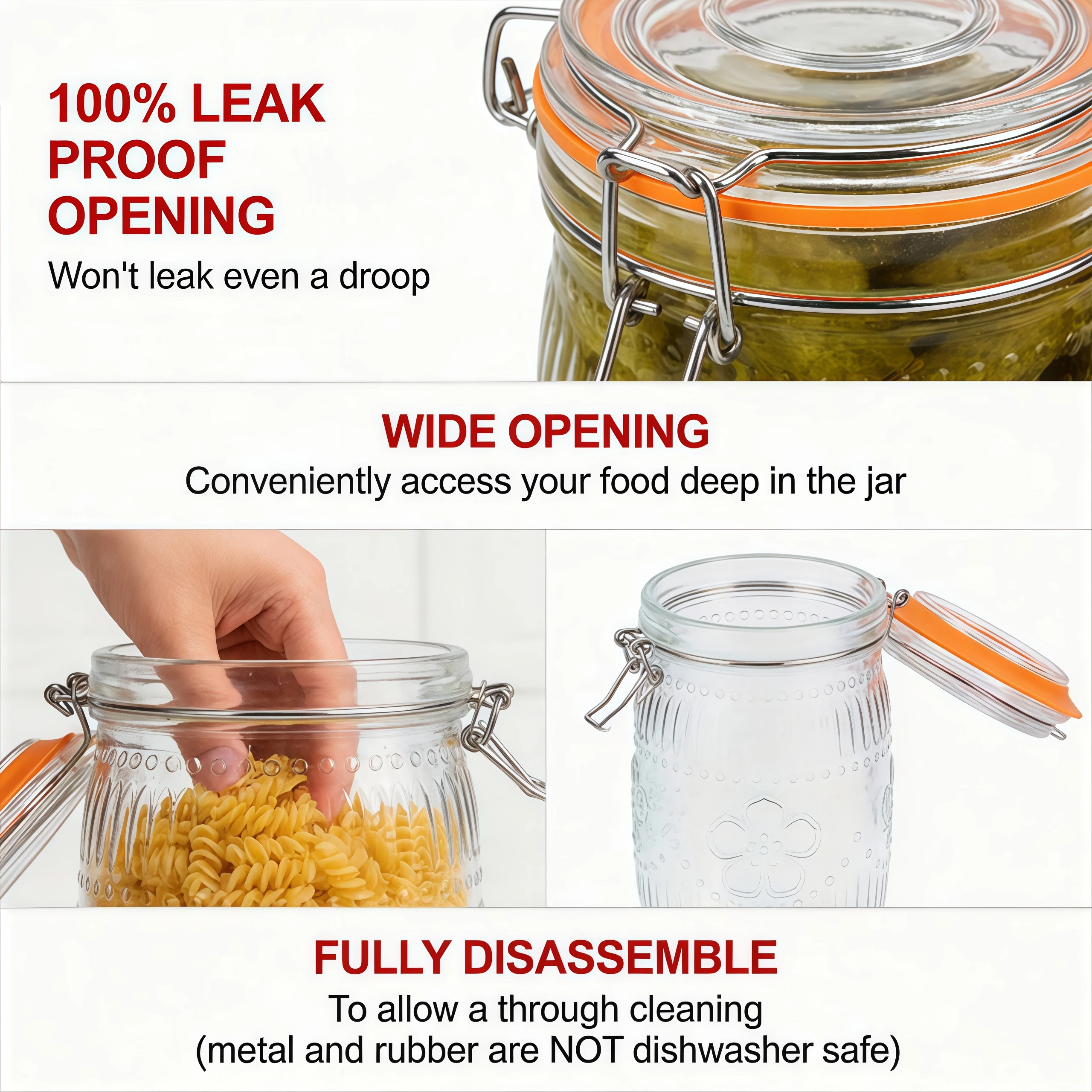 Wide Mouth Airtight Glass Canisters 6