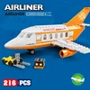 City Airplane International Passenger Plane Flight Model Building Blocks Airport Airlines Station Bricks Sets Kids Toy Technical 3
