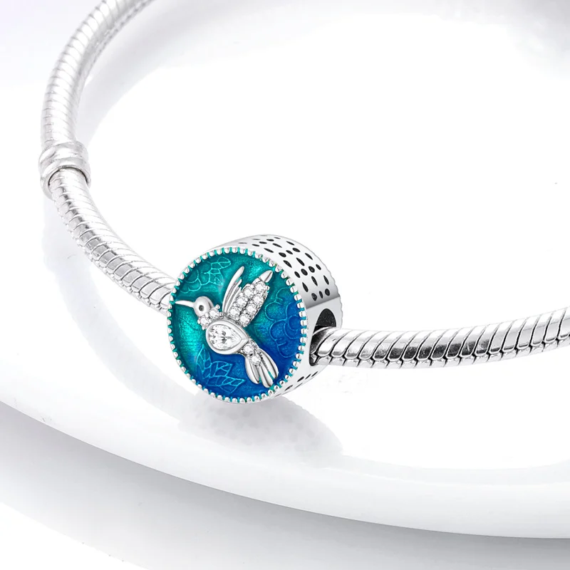 Charms Fit For Pandora Bracelet 925 Sterling Silver Colorful Butterfly Dragonfly Hummingbird Flowers Charms Diy Jewelry charm jewelry sterling silver jewelry beads charms animal charm jewelry silver charm bead charm bead beads jewelry sterling silver beads charm loose gemstone jewelry
