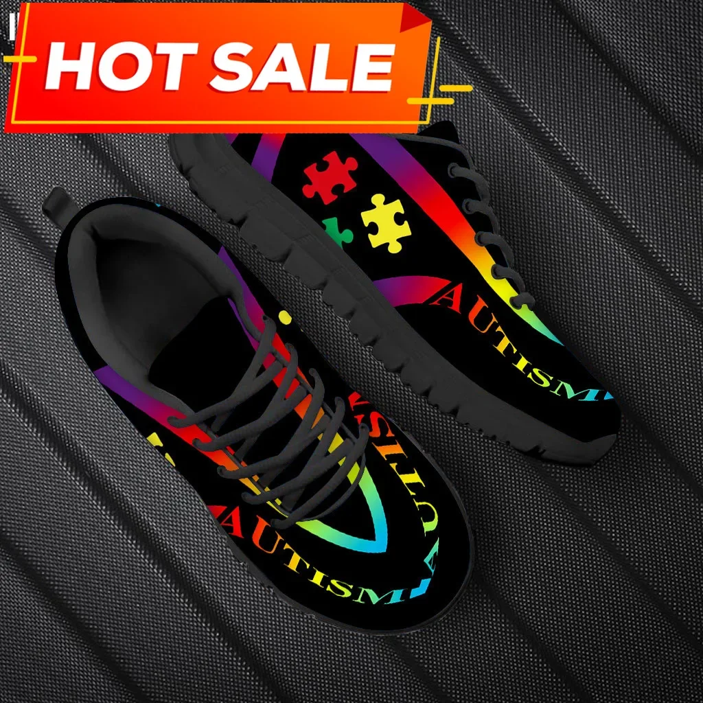 Woman Flats Shoes Autism Awareness Design For Girls Personalized Walking Shoes Female Wear-resistant Sport Sneakers