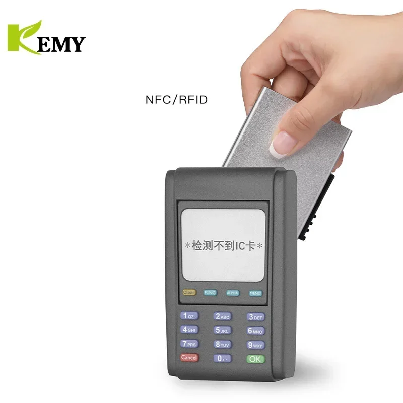 Men Slim Wallet PU Leather ID Card Holder RFID Anti-theft Smart Wallet Aluminum Alloy Credit Card Holder Mini Purse For Women
