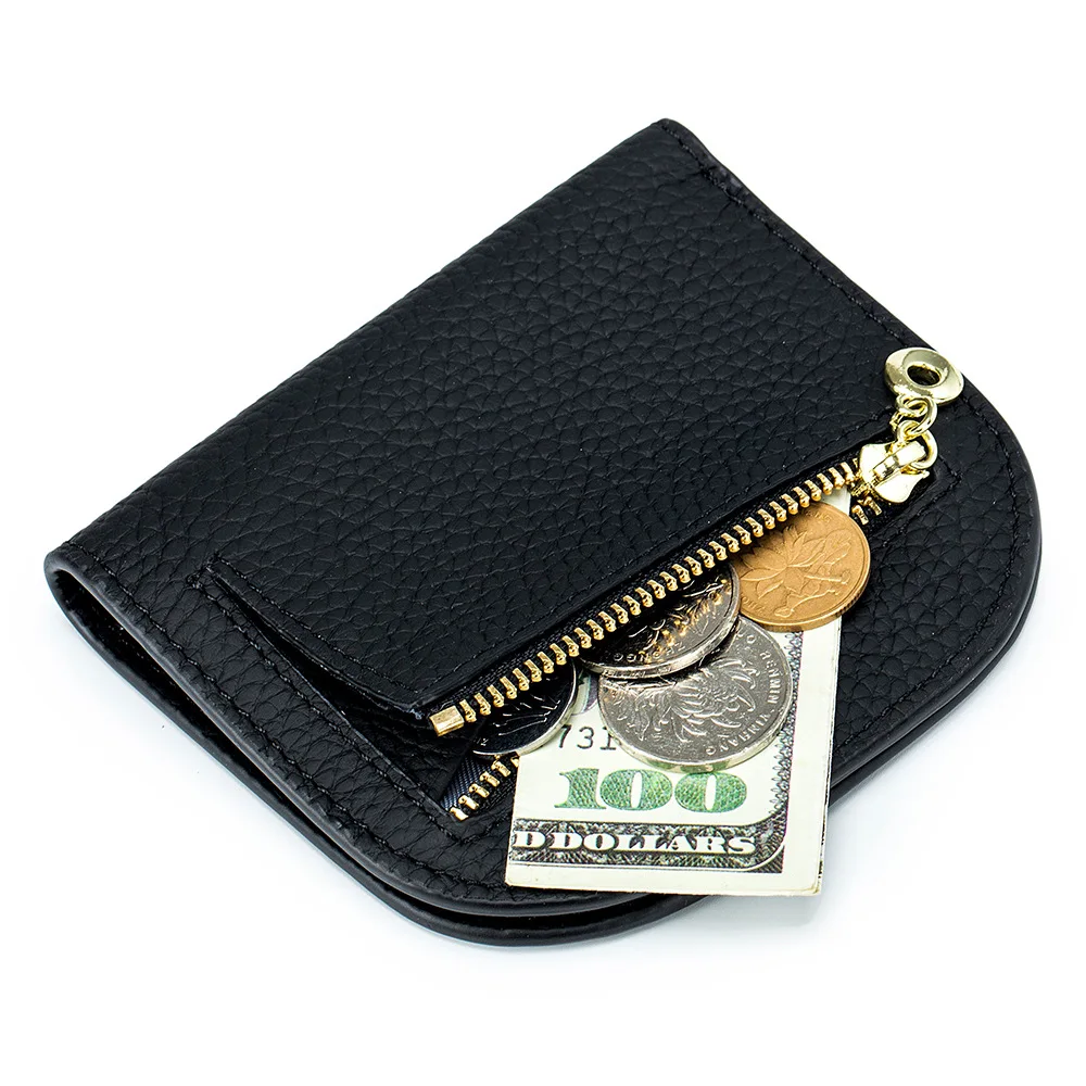 Ultra Thin Short Style Wallet for Women Mini Money Bag Genuine Leather Wallet Women Small Coin Purse Female Card Holder Wallets