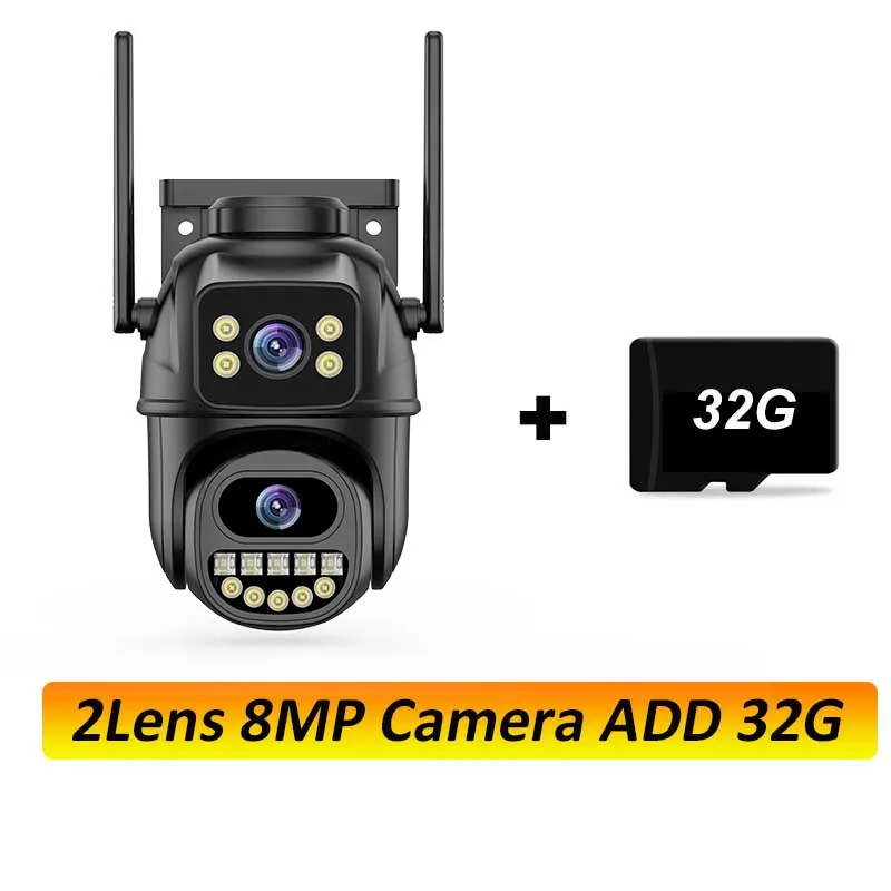 كاميرا مراقبة واي فاي 6K 12 ميجابكسل، 3 عدسات 3 شا...