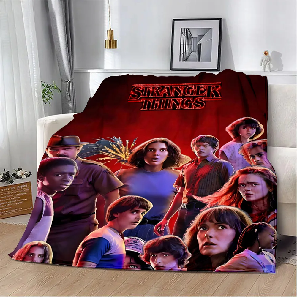 Printed Blanket S-StrangerS  T-ThingsS Logo Picnic Blankets Warm Blanket Soft and Comfortable Blanket Home Travel Birthday Gift 5