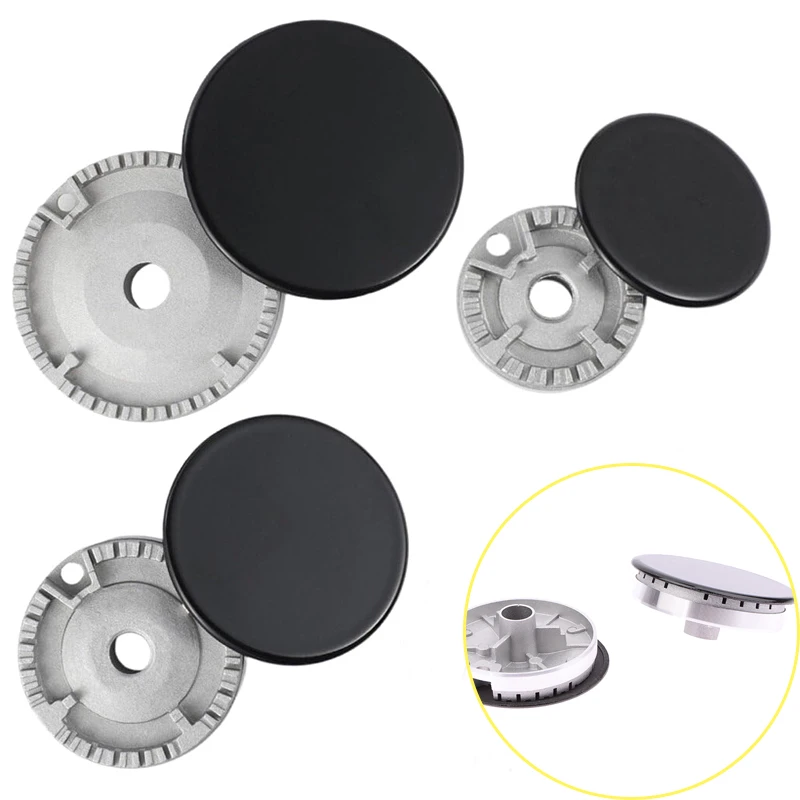 New 1 Set Gas Stove DIY Accessories Oven Gas Hob Burner Flat/Concave Fire Cover Crown Flame Cap Burner Flame Cap