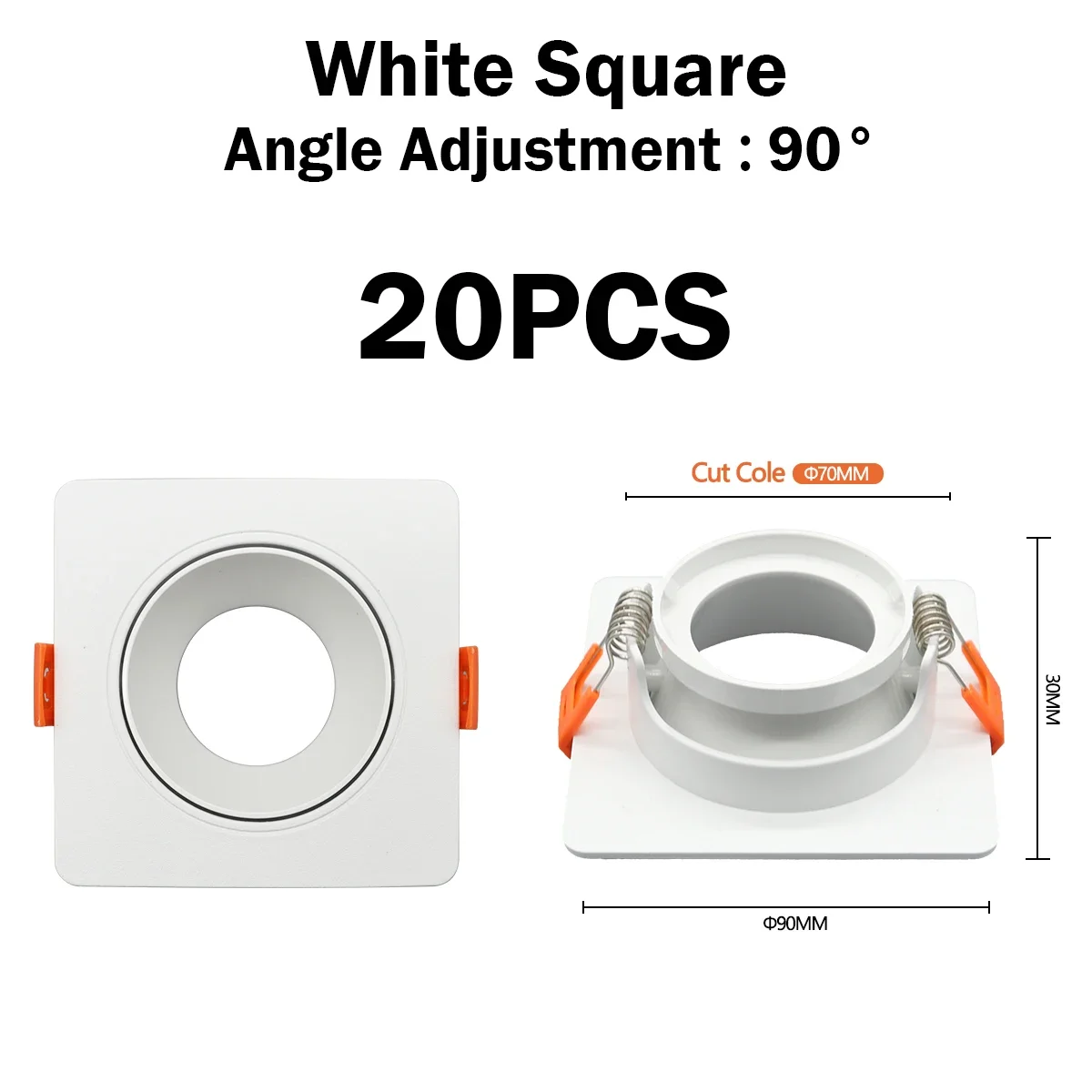 20pcs white square