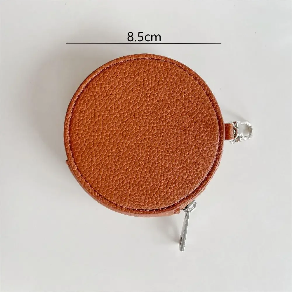 Fashion Women PU Leather Coin Purse Lovely Round Zipper Short Small Wallet Japanese Korean Style Headset Card Bag