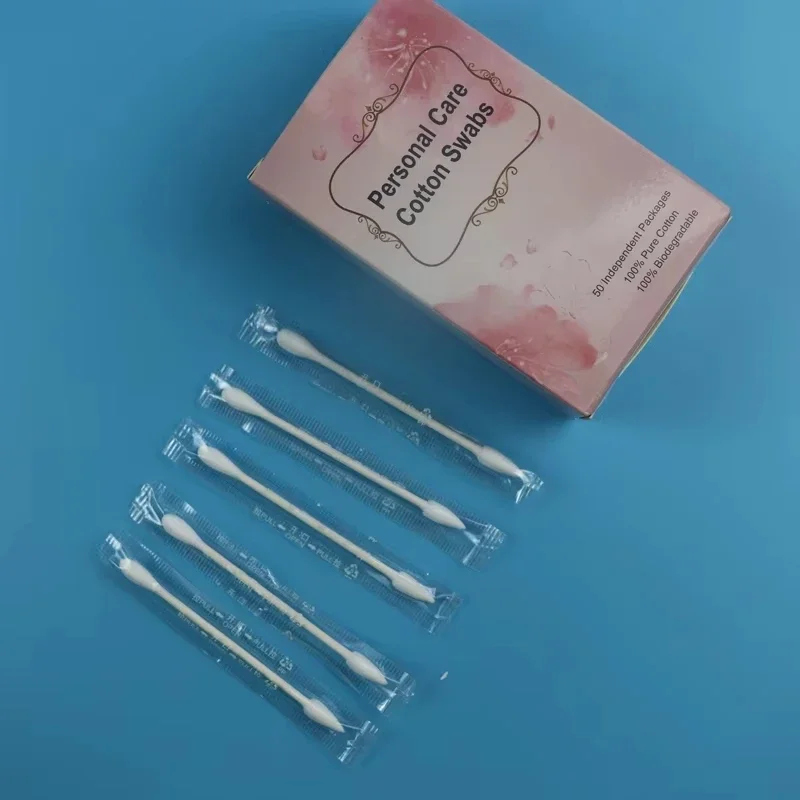 Organic Bamboo Cotton Swabs, Tip/Round Tip Wooden Ear Swabs for Cleaning and Make-up